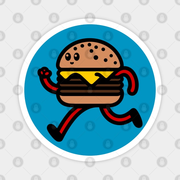 Running Burger Magnet by KayBee Gift Shop